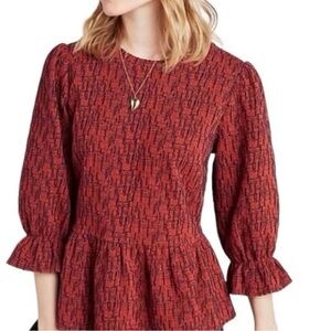 RO & DE for Anthropologie knit peplum top